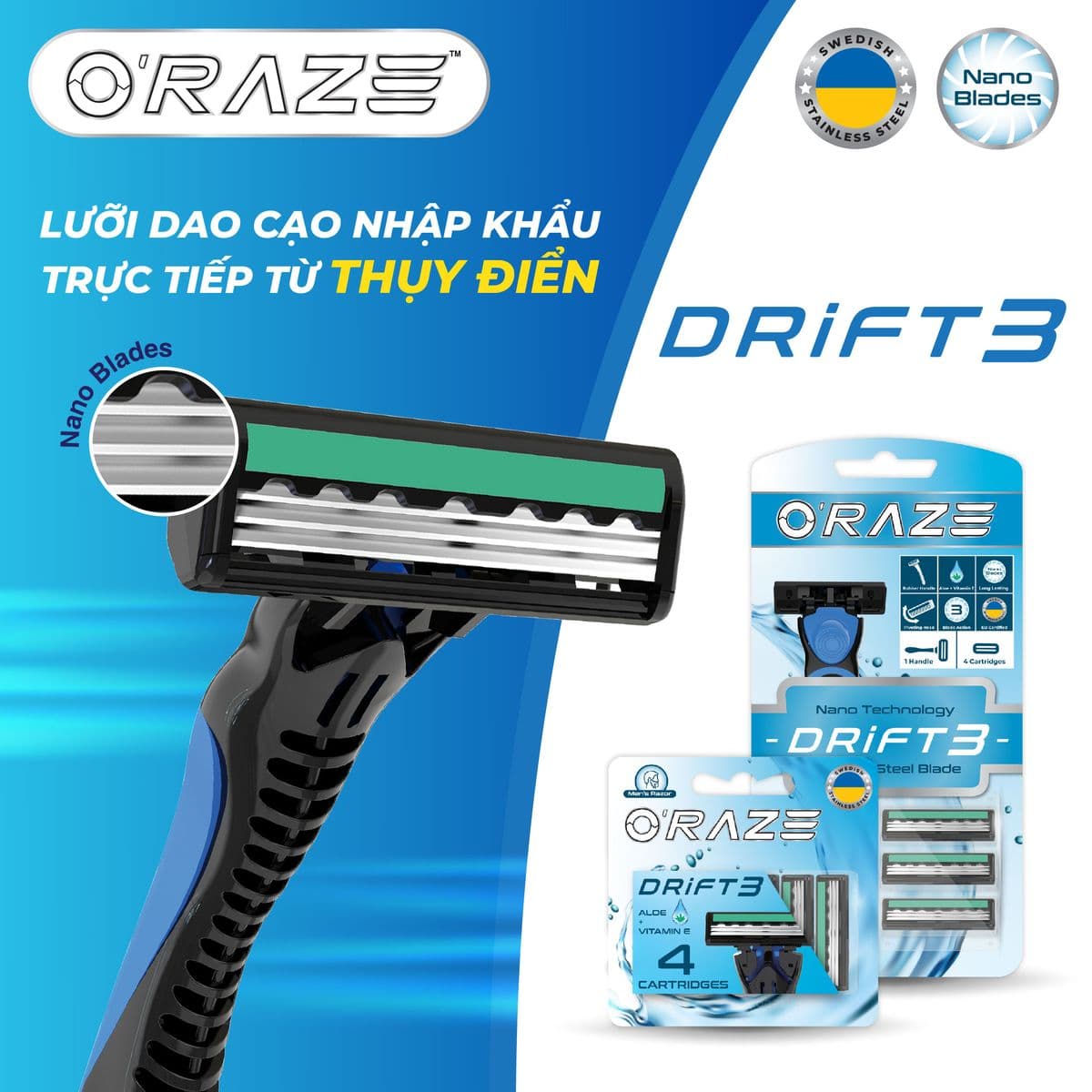 Dao cạo râu O'RAZE Drift3 (ảnh 2)
