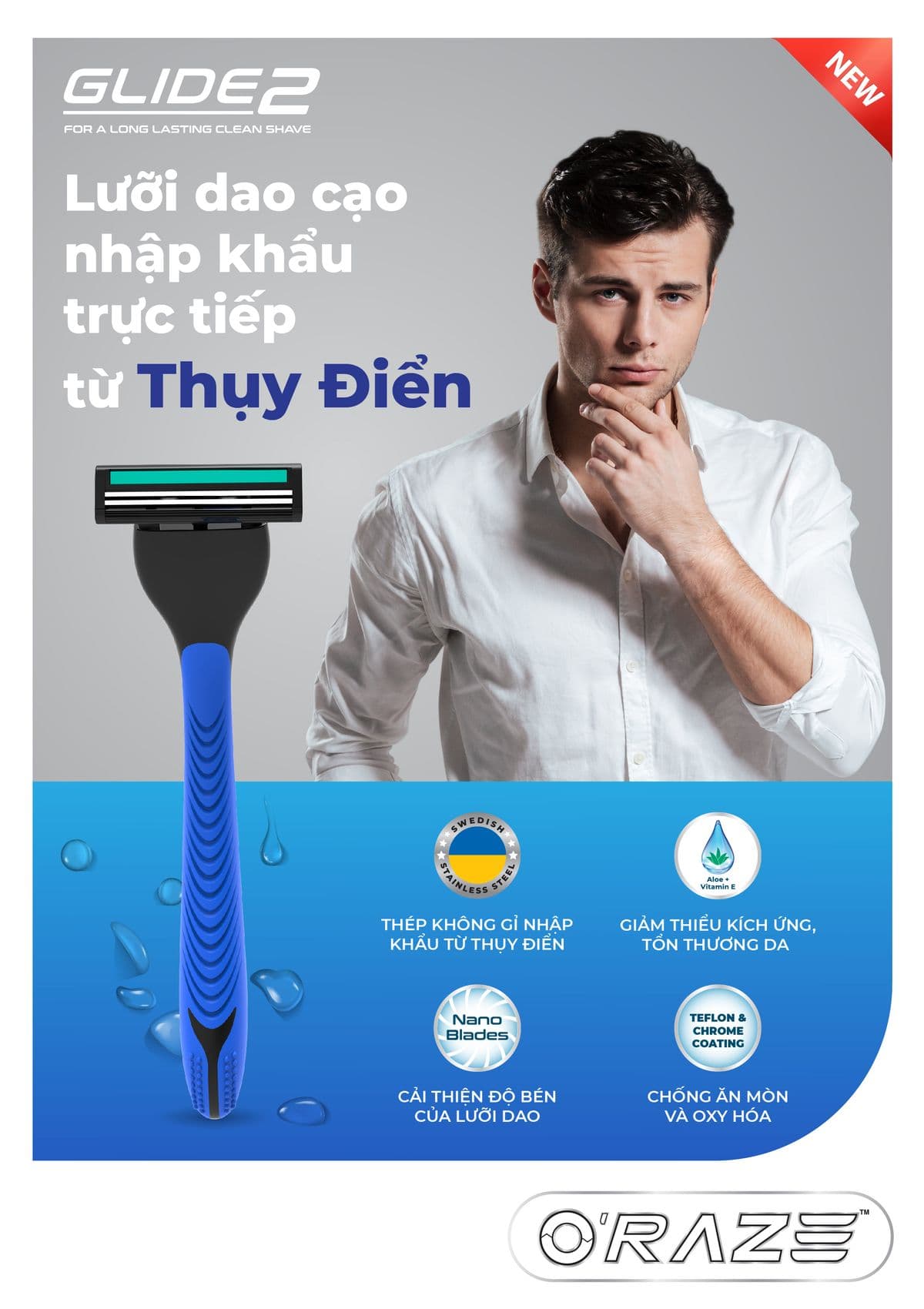 Dao cạo râu O'RAZE Glide2 (ảnh 2)