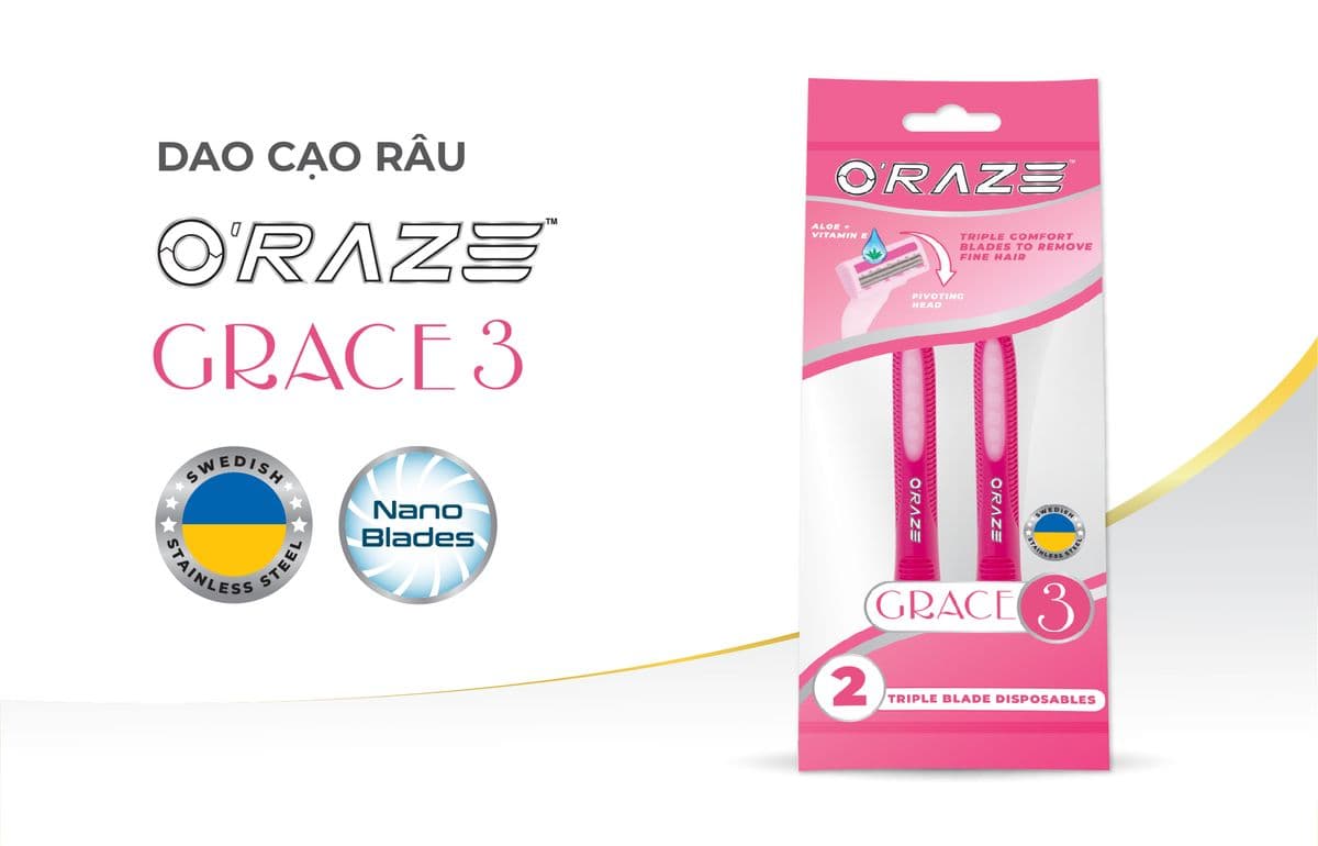 Gói 2 dao cạo màu hồng