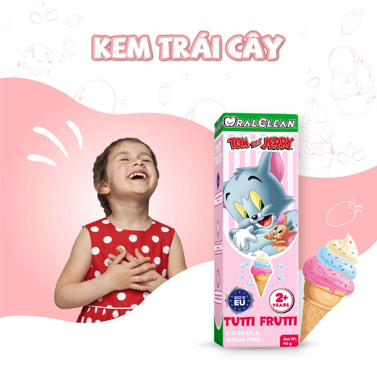 Kem đánh răng vị kem OralClean Tom&Jerry (ảnh 3)