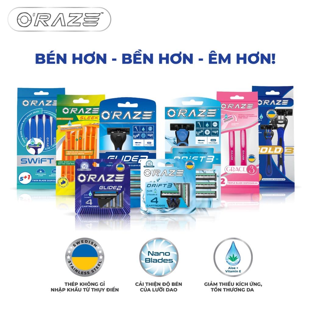Các vỉ dao cạo O'RAZE
